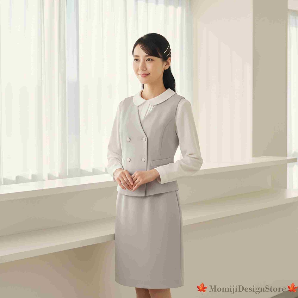 仕事用 女性人物素材セット 8枚(受付・事務)ライトグレー統一|JPG 2000px