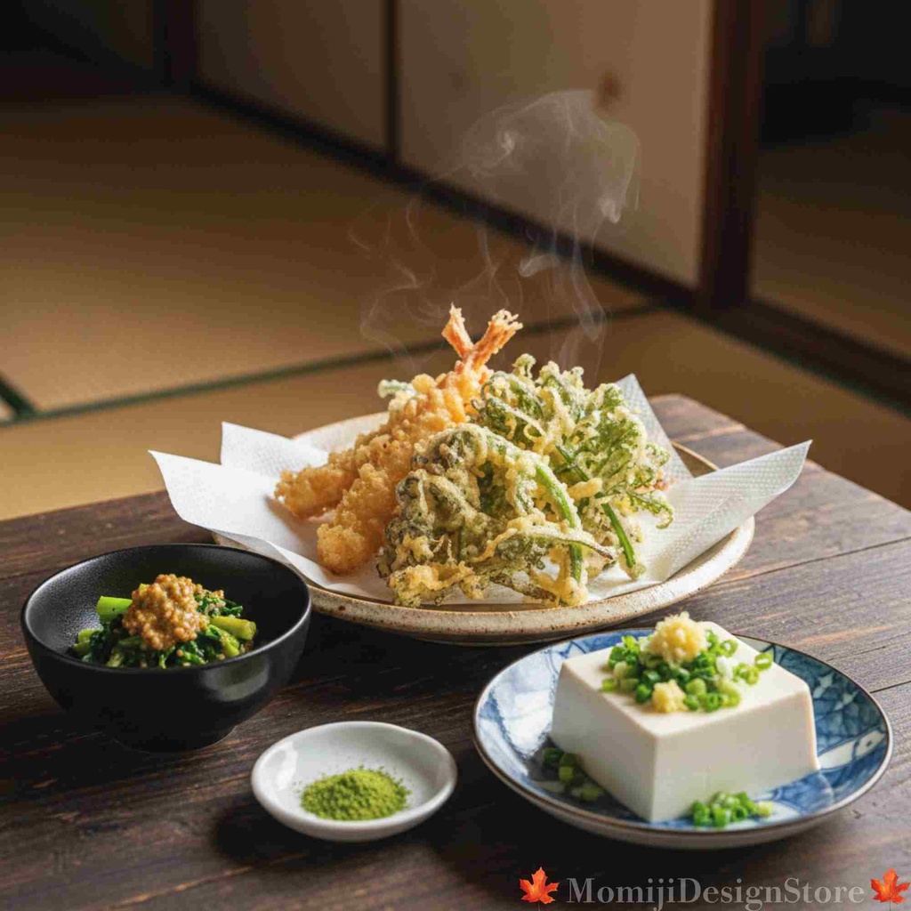 お試し【Gemini専用】和食の「正解」を出すプロンプト - 湯気立つ山菜御膳と冷奴のレシピ(検証済み)