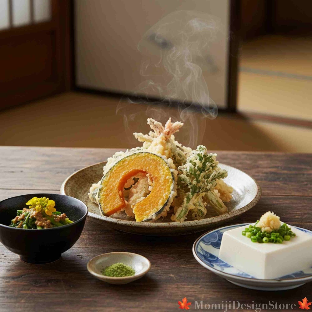 お試し【Gemini専用】和食の「正解」を出すプロンプト - 湯気立つ山菜御膳と冷奴のレシピ(検証済み)