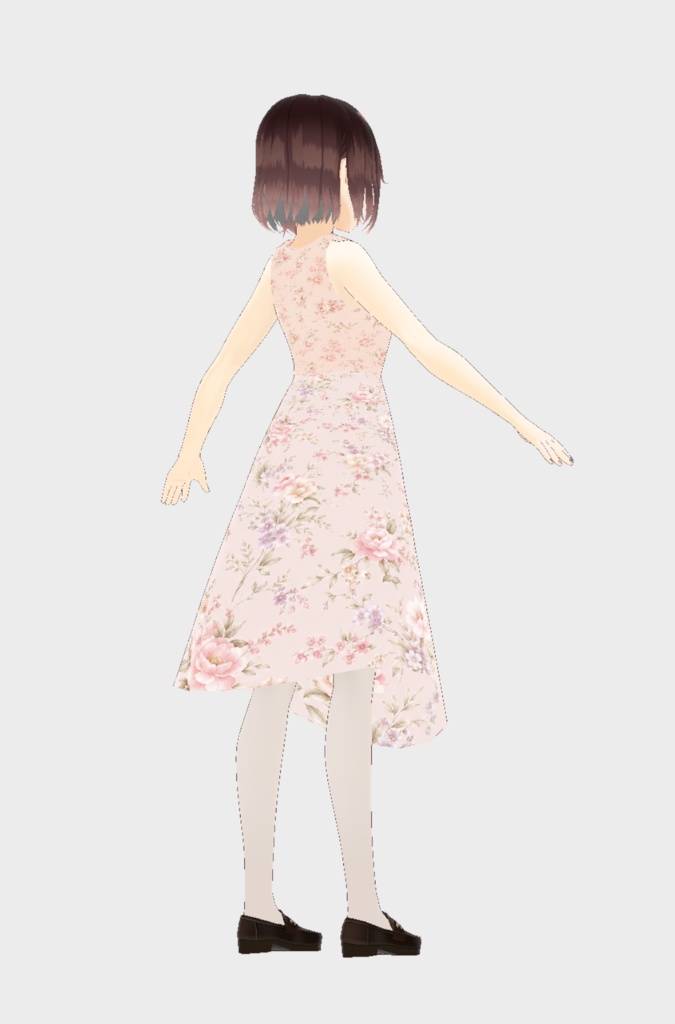 フェミニン花柄ワンピース(VRoid用・無料)