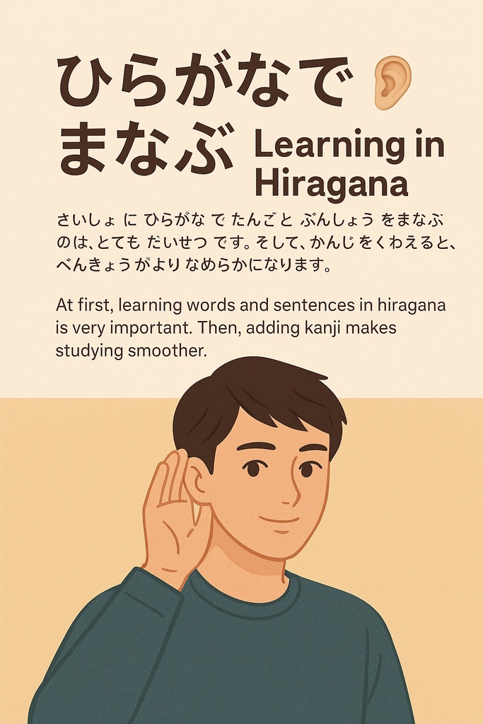 Pag-aaral ng Nihongo gamit lang ang Hiragana
