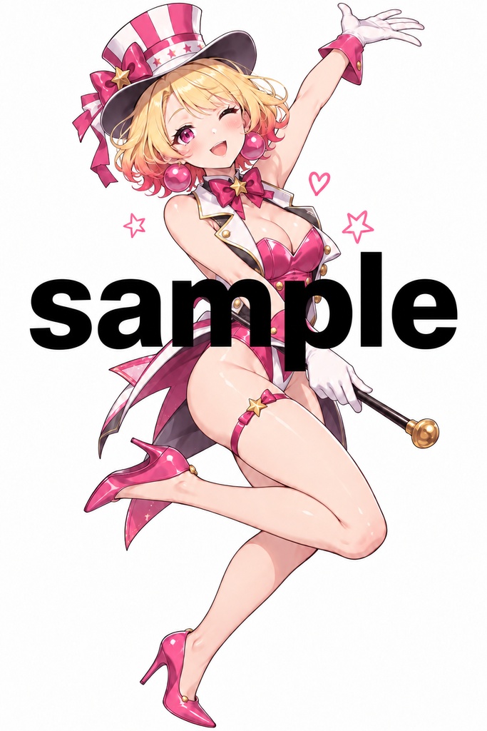 POP GIRL🎪pink 背景透過素材付き