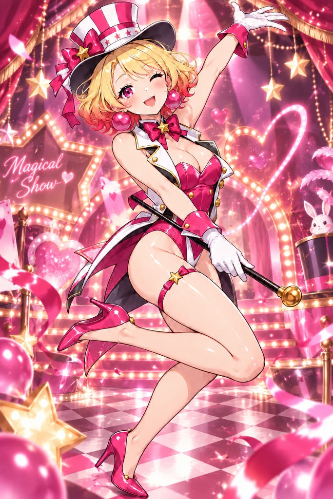 POP GIRL🎪pink 背景透過素材付き