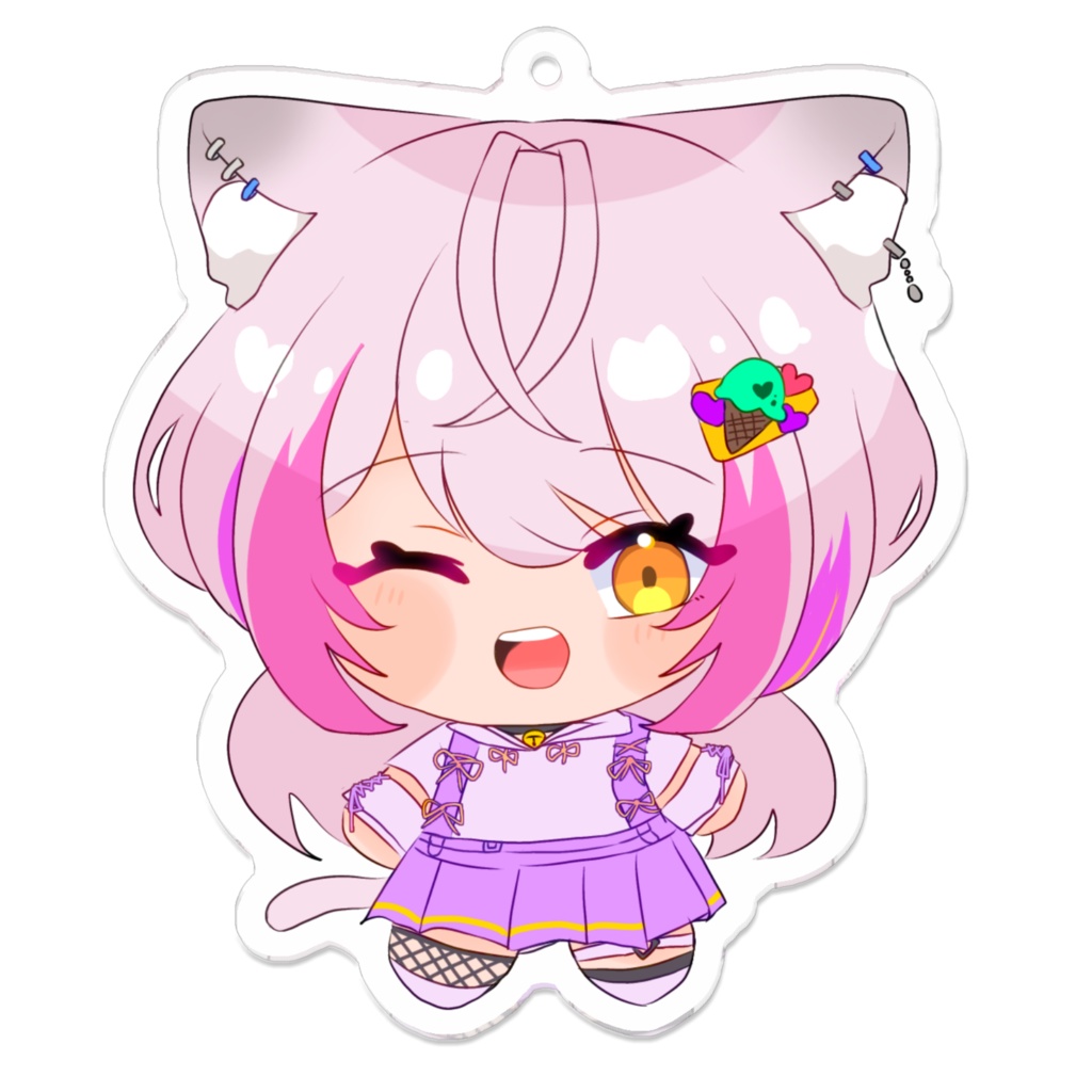 猫紐茉白　アクリルキーホルダー