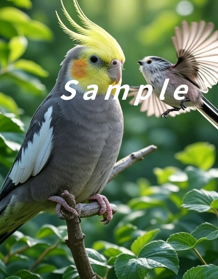 オカメインコ+シマエナガ①