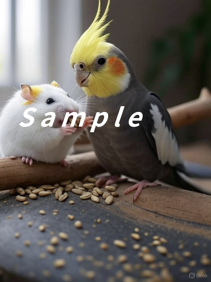 オカメインコ+ジャンガリアンハムスター①