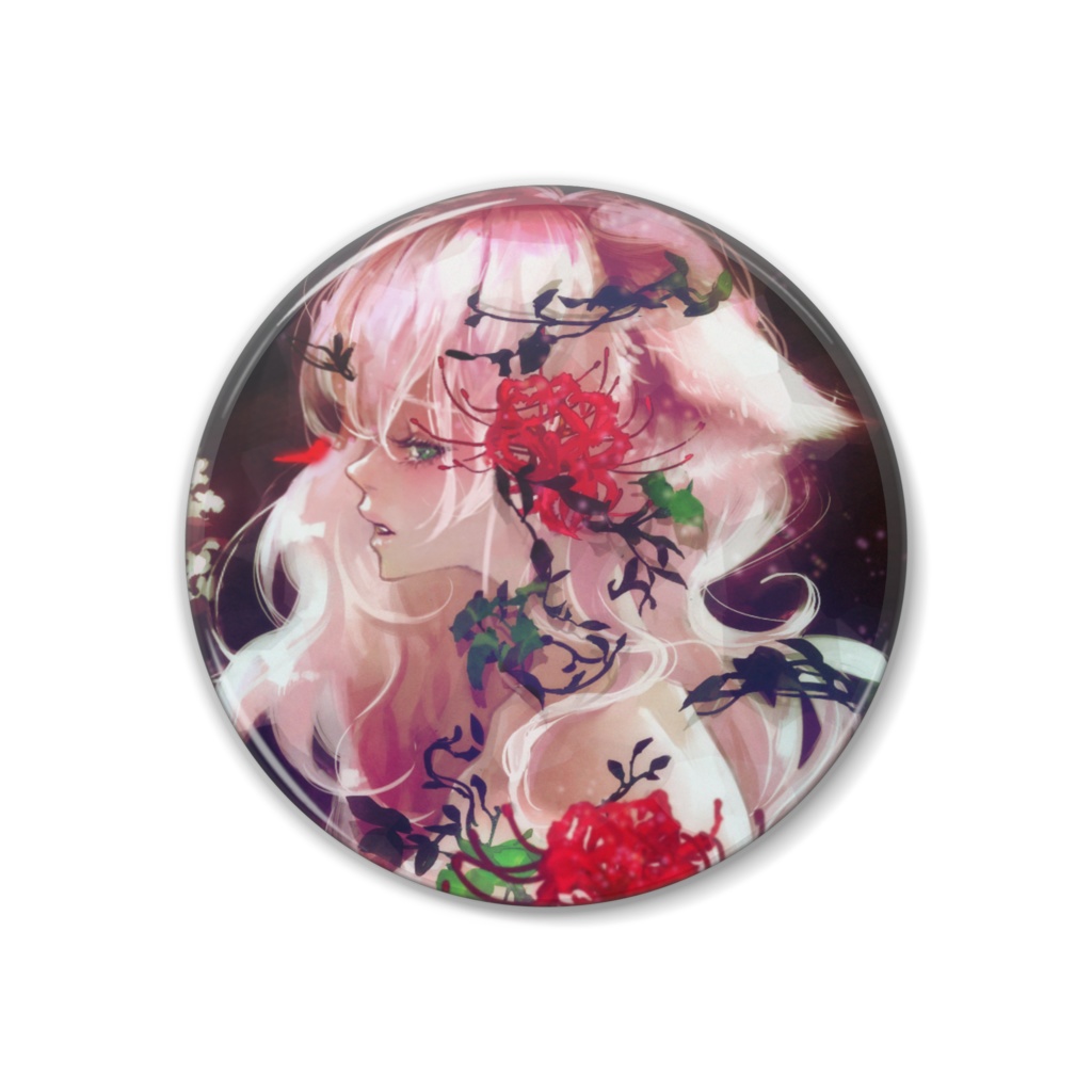 憂いを秘めたセクシーいなしの缶バッジ