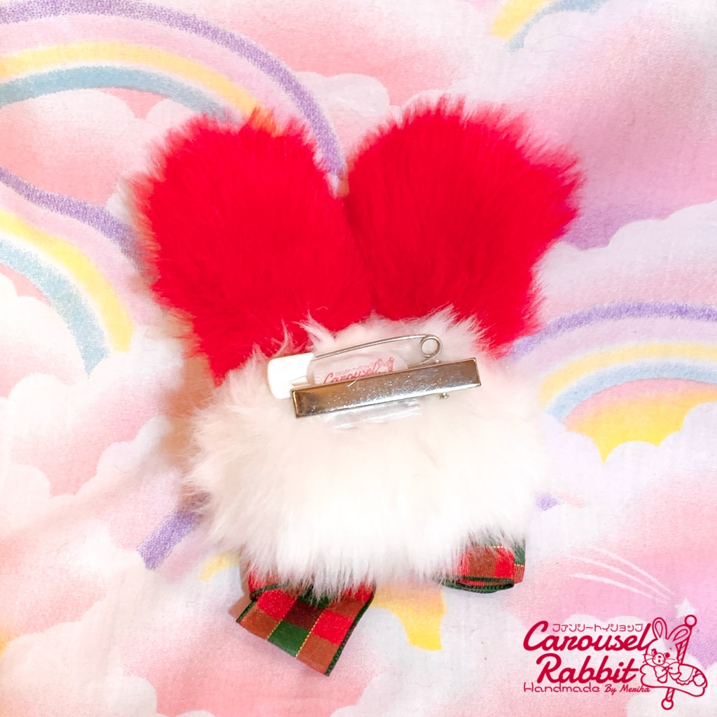 フェイスブローチ⭐︎Xmas Bunny
