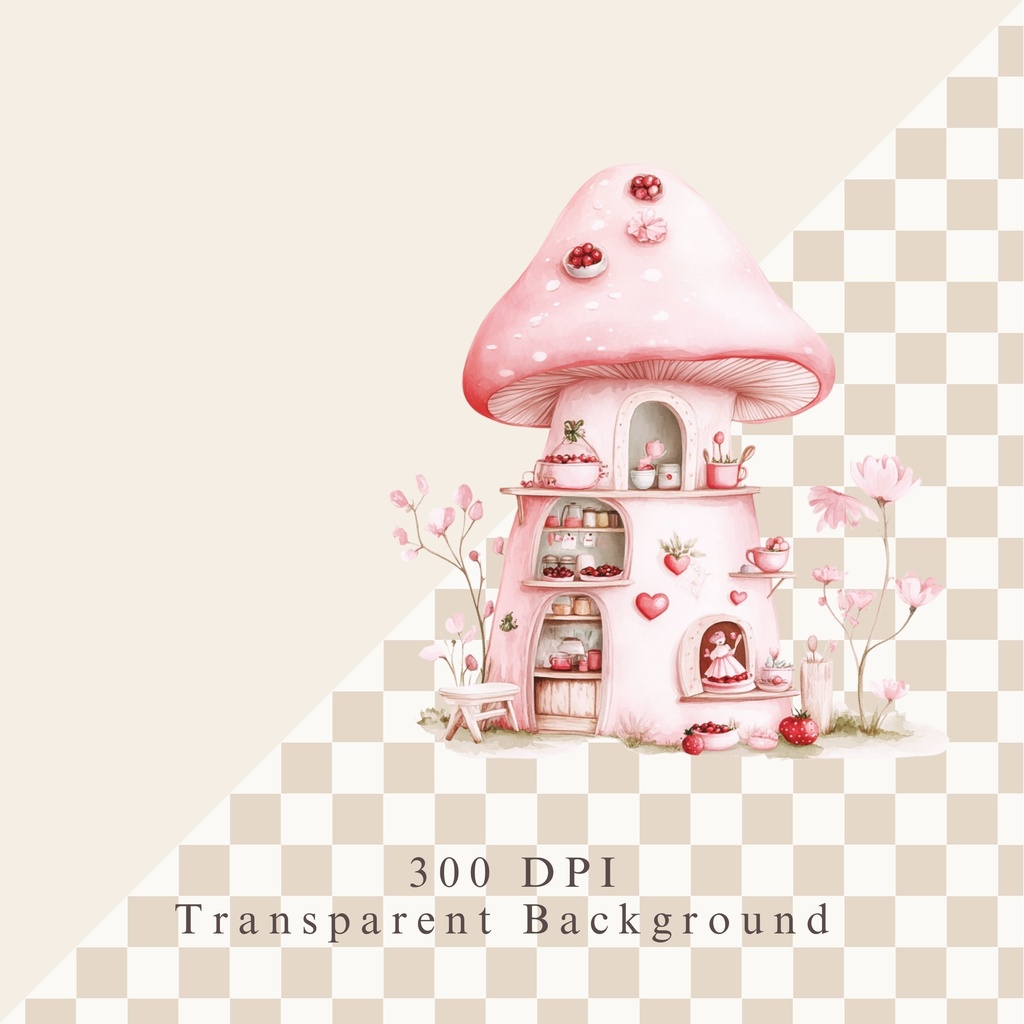 魔法のおうち:Mushroom House イラスト素材集