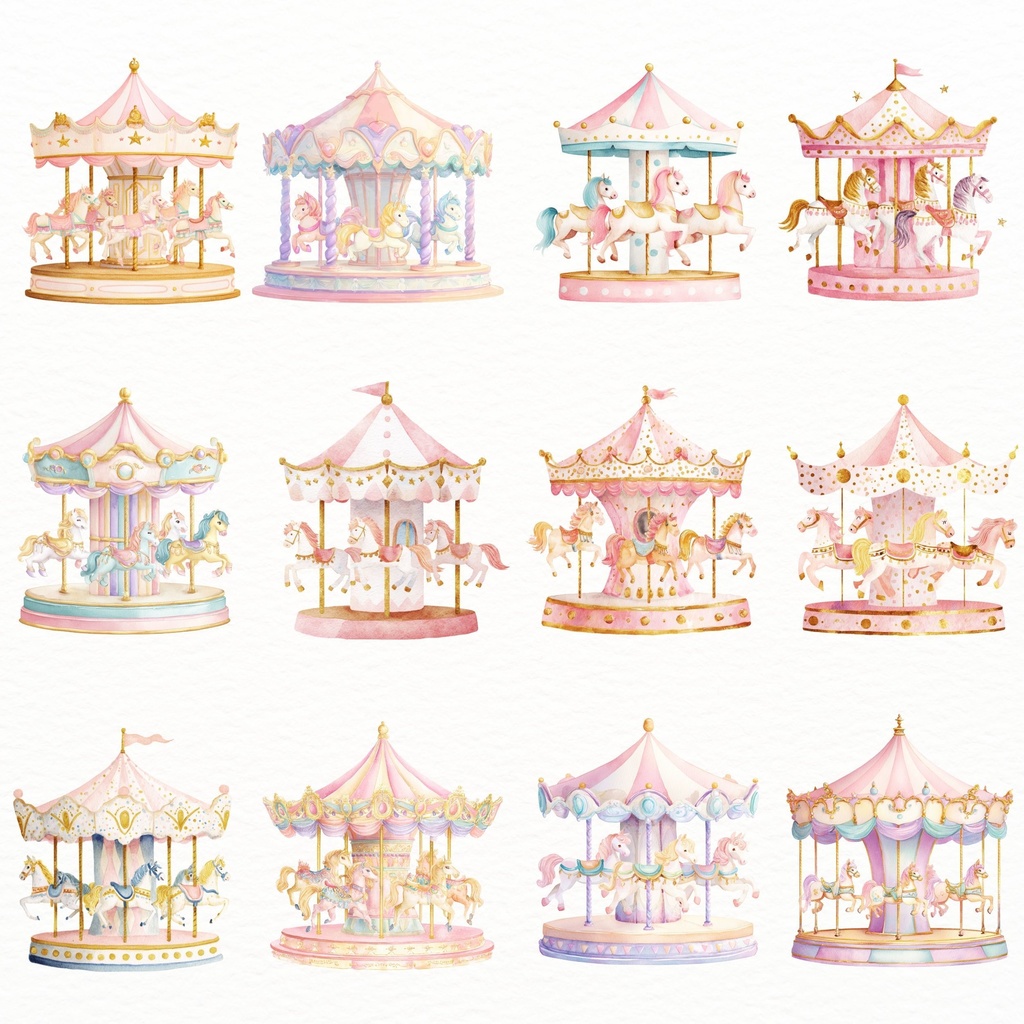 おとぎ話のメリーゴーランド素材集