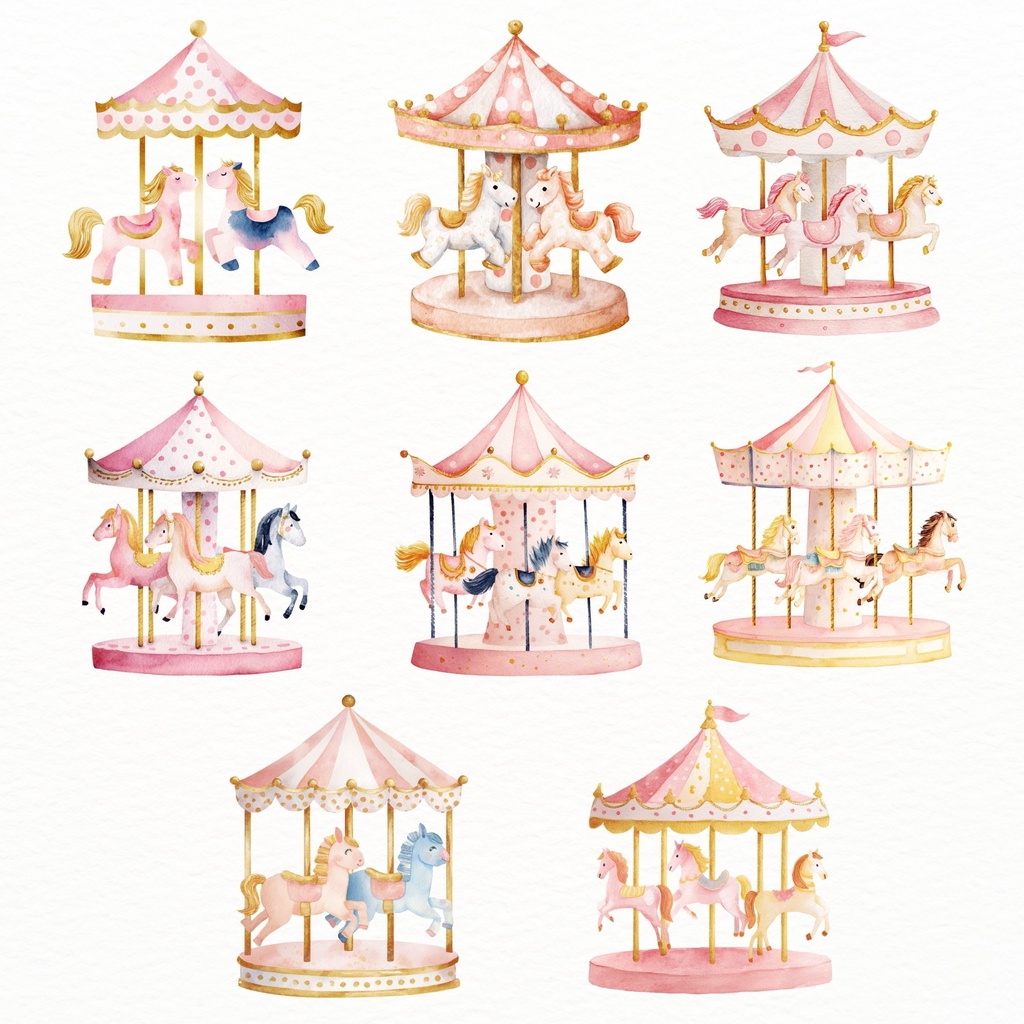 おとぎ話のメリーゴーランド素材集