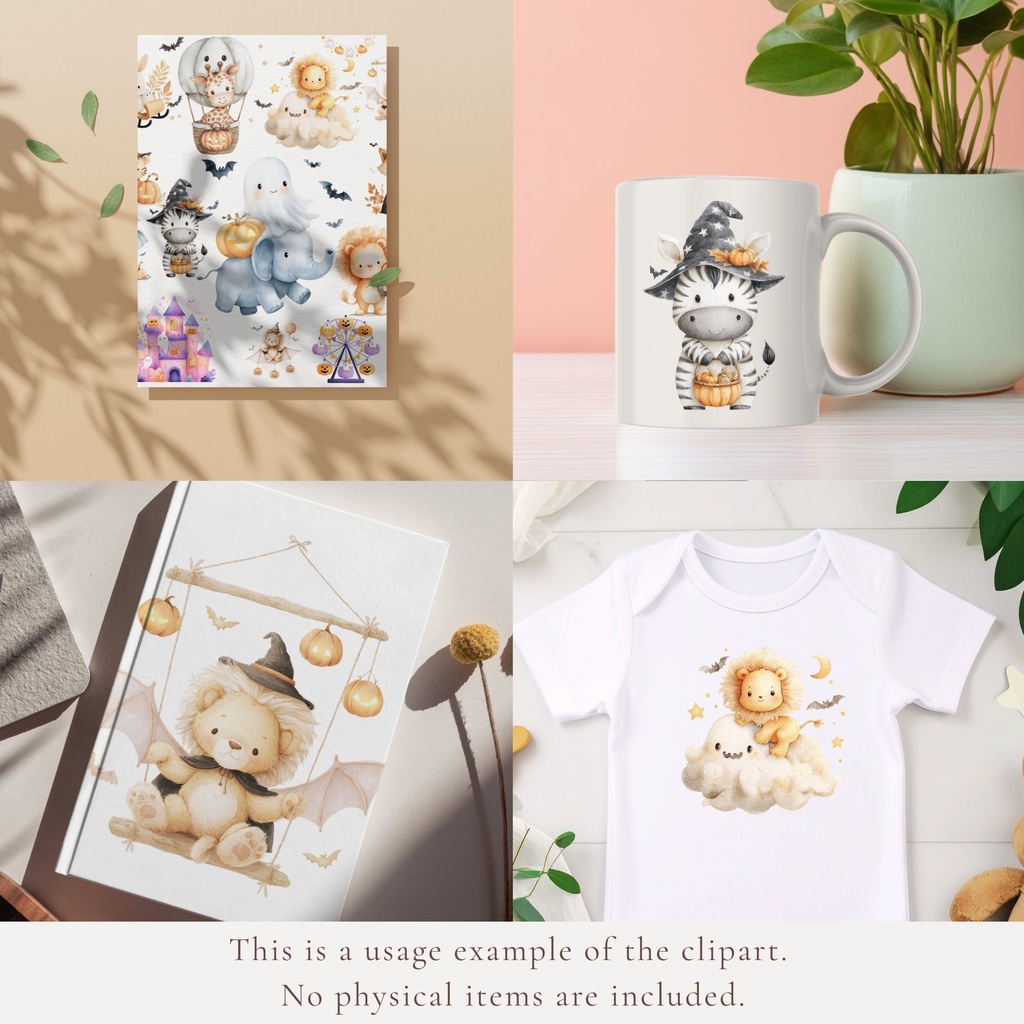 ハロウィンのかわいい動物たち イラスト素材