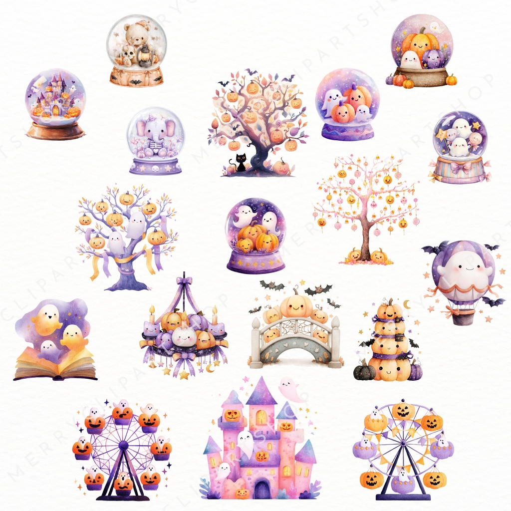 ハロウィンのかわいい動物たち イラスト素材