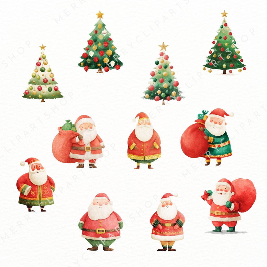 クリスマスのメリーゴーランド 🎄 イラスト素材セット