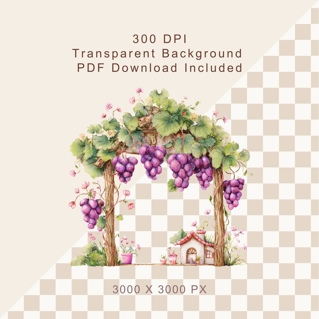 フルーツのおうち イラスト素材セット 🍊🌸