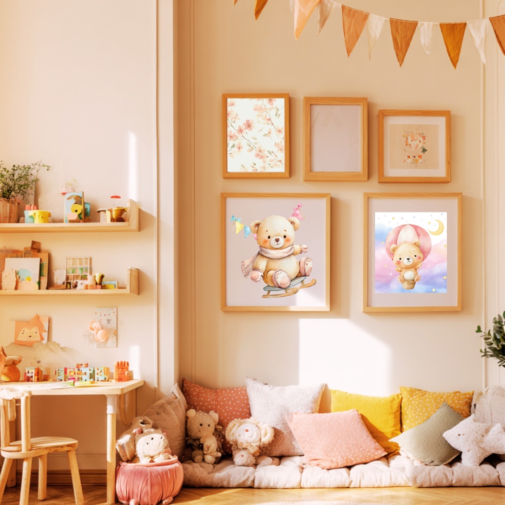 テディベアのイラスト素材セット 🍼 ナチュラルカラー