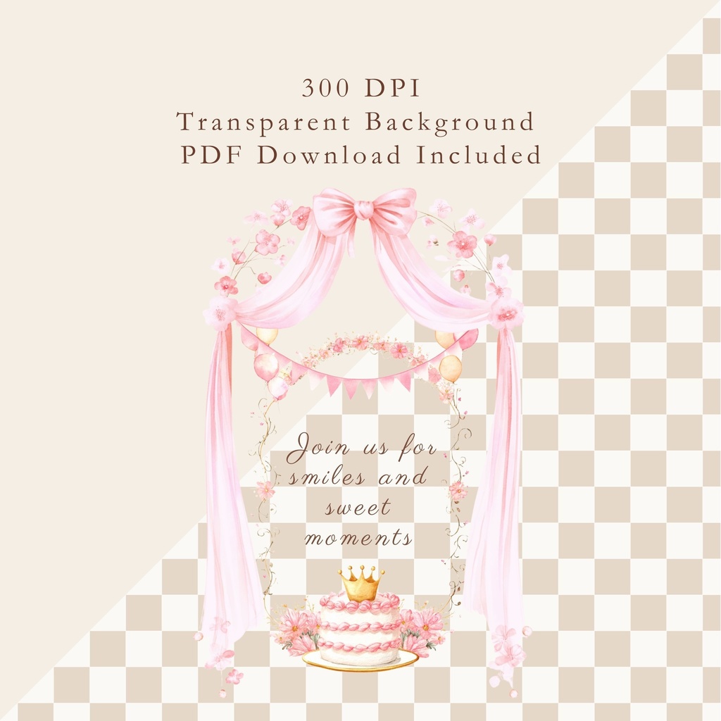 ピンクリボンと花のフレーム クリップアート素材セット 🌸