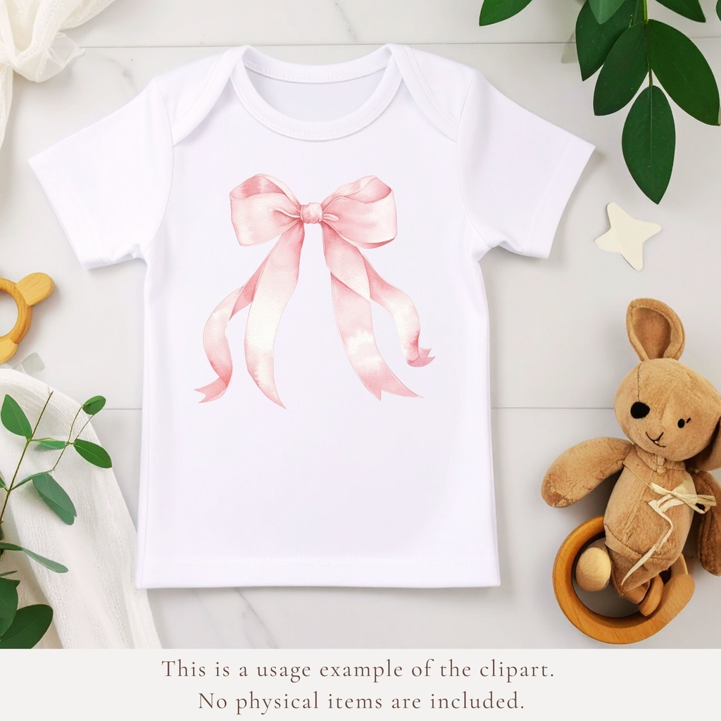 可憐な水彩フラワー&リボン・リース イラスト素材集