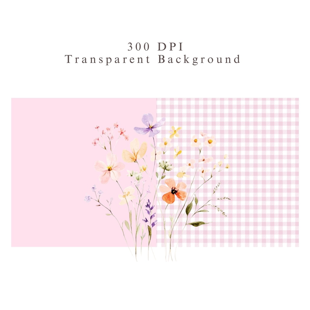 可憐な水彩フラワー&リボン・リース イラスト素材集