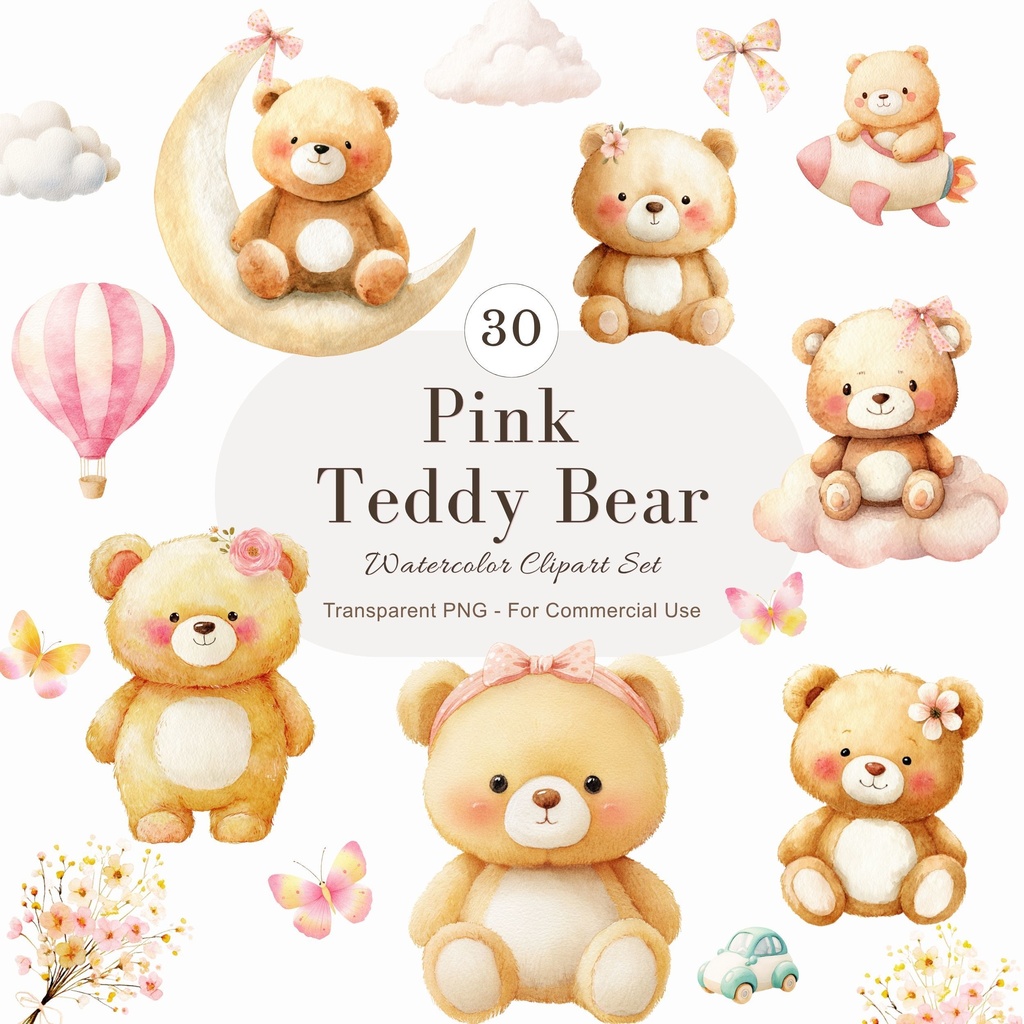 テディベア(ピンク):Pink Teddy Bear