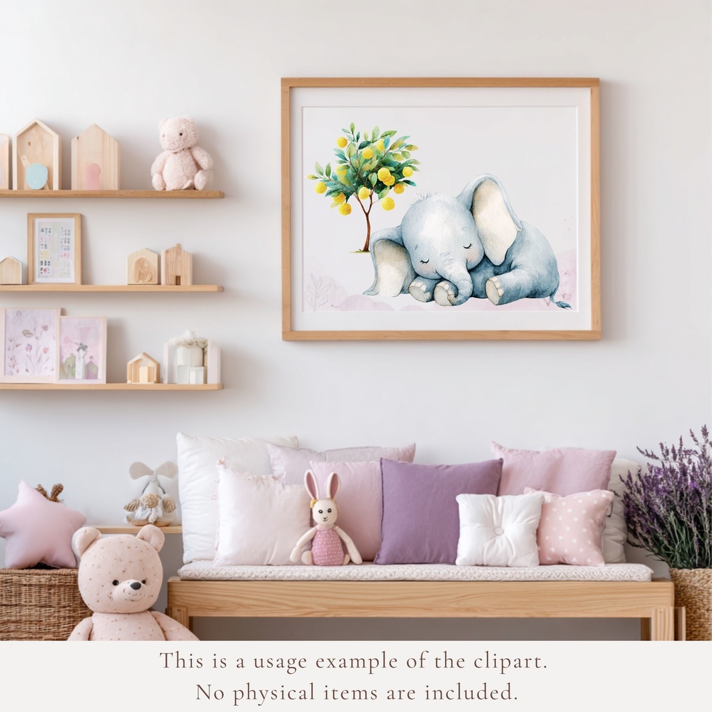 サファリベイビー:水彩イラスト素材