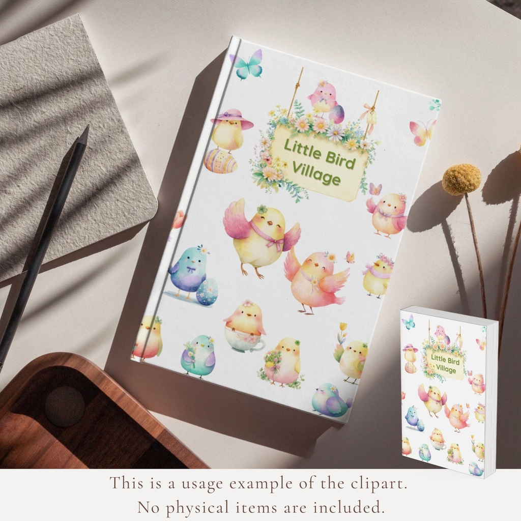 かわいい小鳥(春):水彩イラスト素材