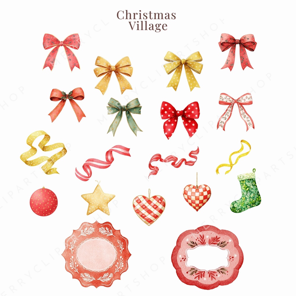 クリスマスの街並み:パステルイラスト素材