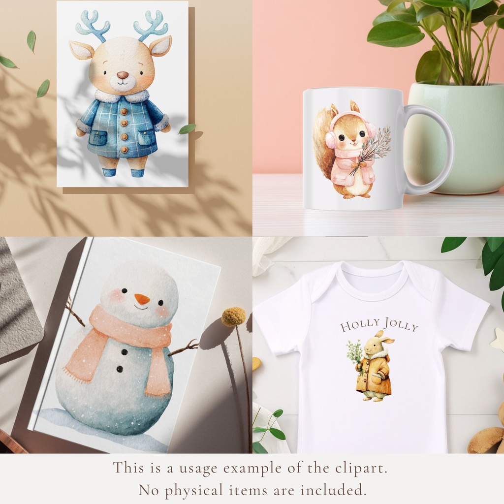 Holly Jolly Clipart:楽しいクリスマスのイラスト素材