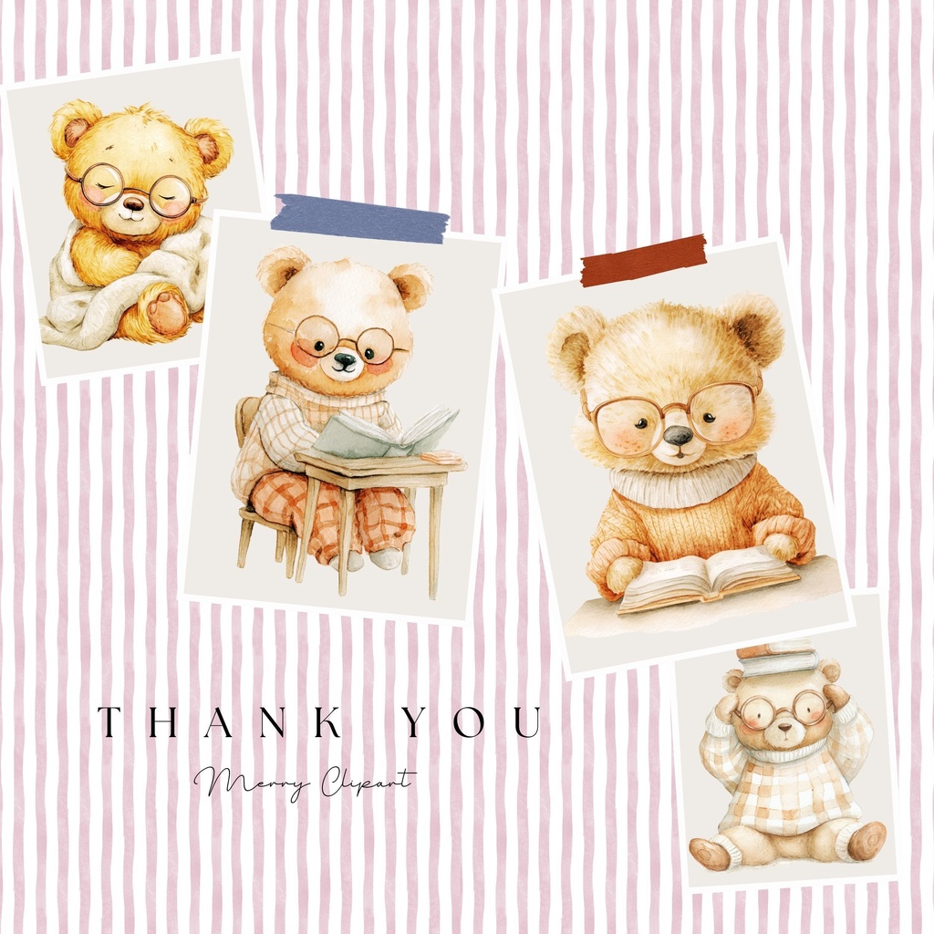 本が大好き めがねのテディベア:Glasses Teddy Bear