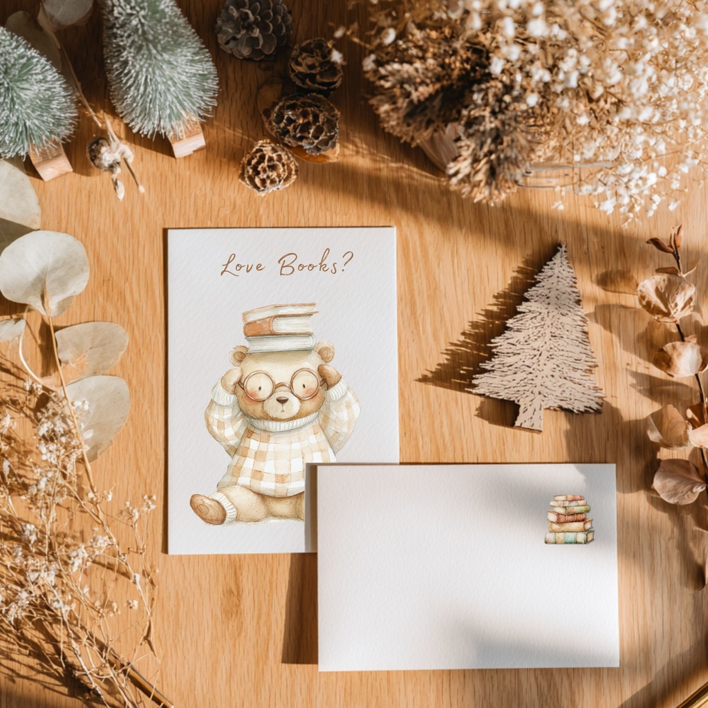 本が大好き めがねのテディベア:Glasses Teddy Bear