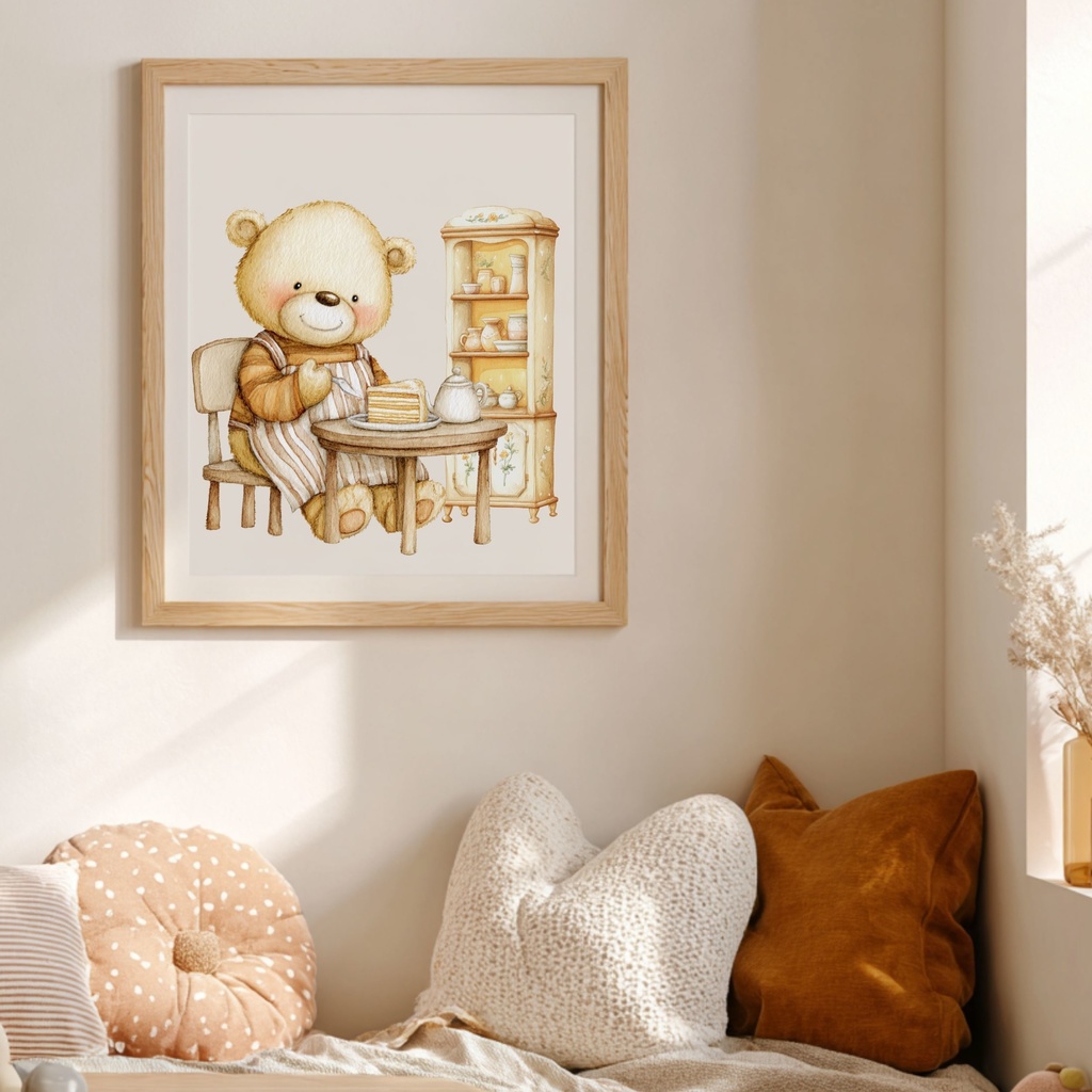 クッキングテディベア イラスト素材:Cooking Teddy Bear Clipart