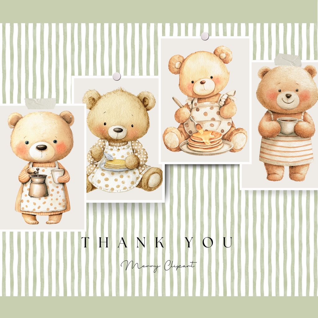 クッキングテディベア イラスト素材:Cooking Teddy Bear Clipart