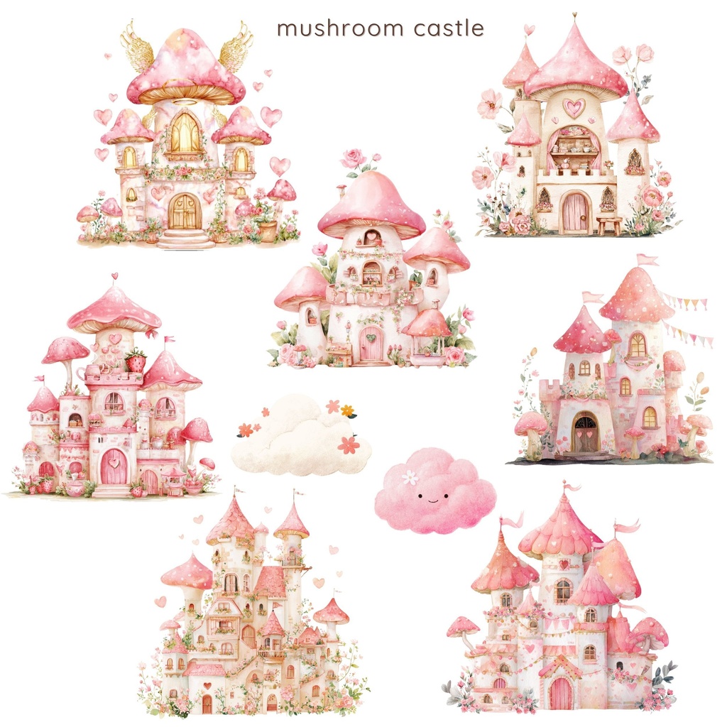 きのこのお城:Mushroom Castle Clipart