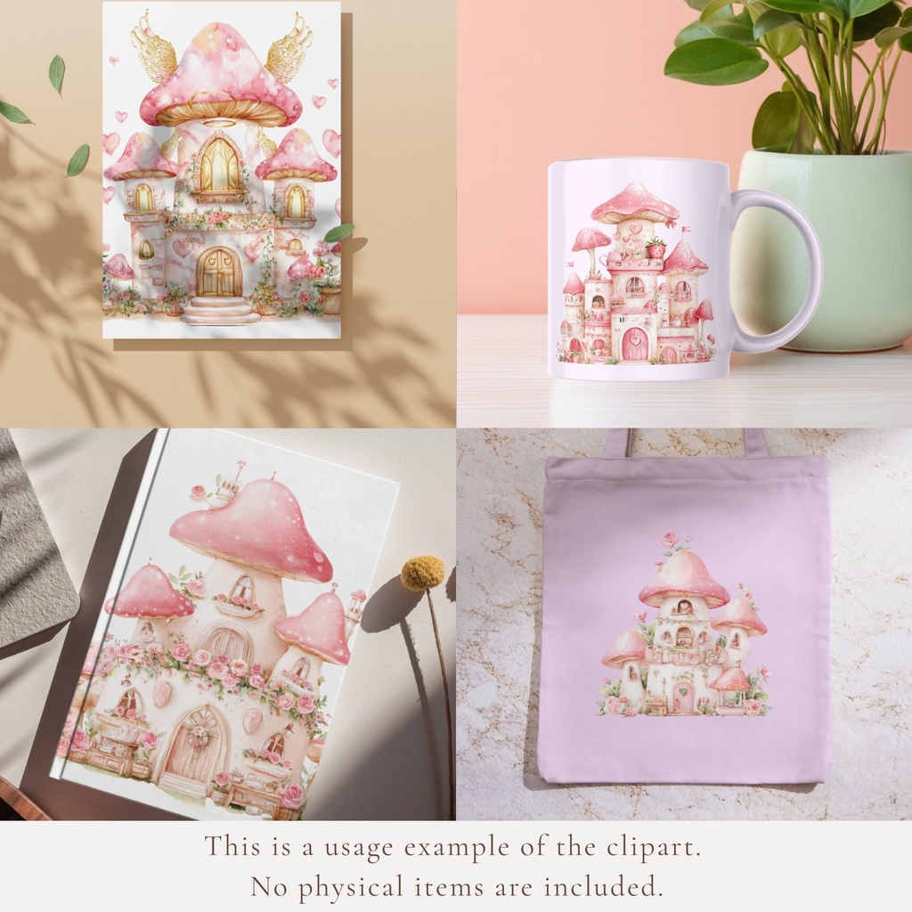 きのこのお城:Mushroom Castle Clipart