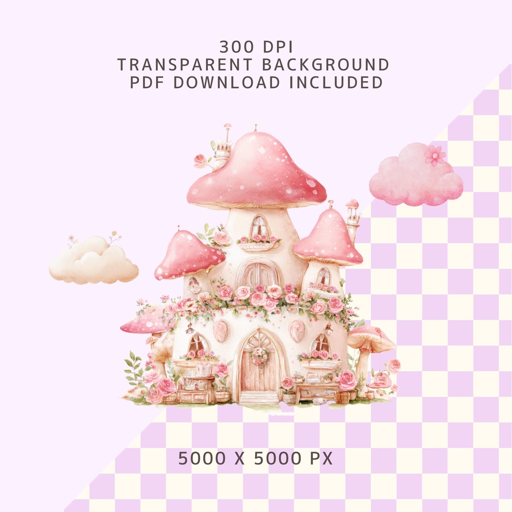 きのこのお城:Mushroom Castle Clipart