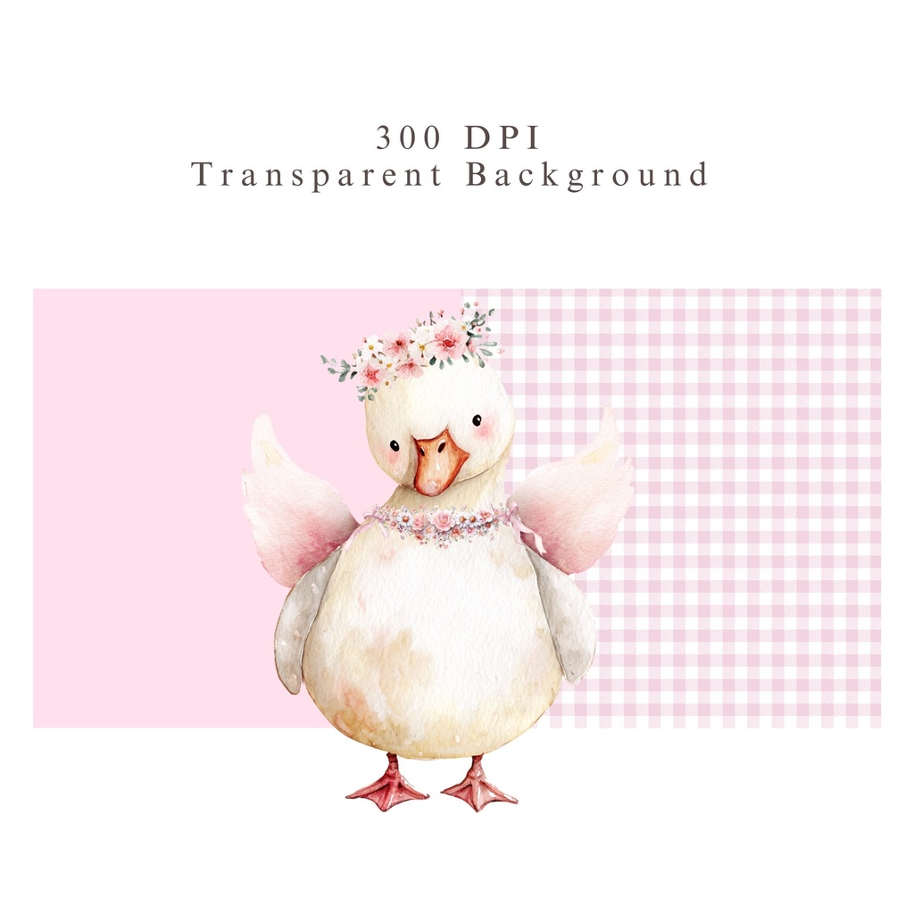 がちょうの女の子:Girly Goose Clipart イラスト素材