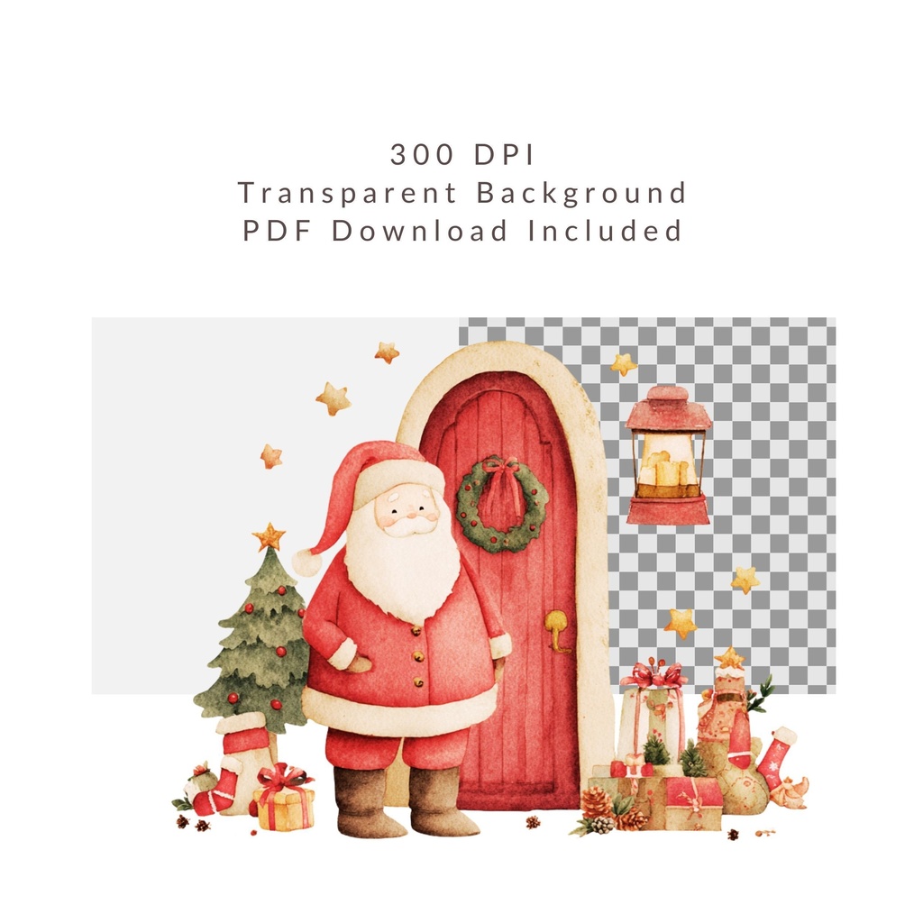 妖精のクリスマスドア:Christmas Fairy Doors イラスト素材