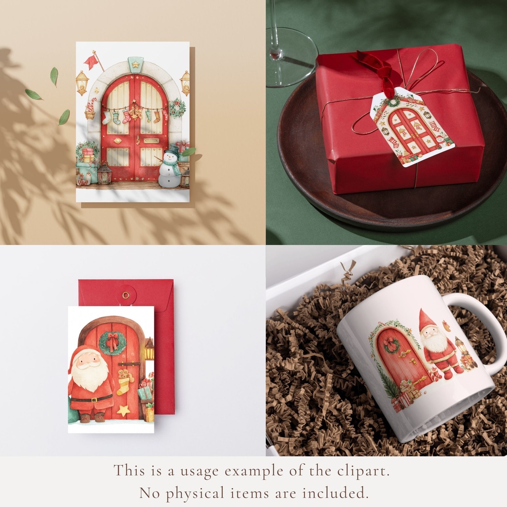 妖精のクリスマスドア:Christmas Fairy Doors イラスト素材