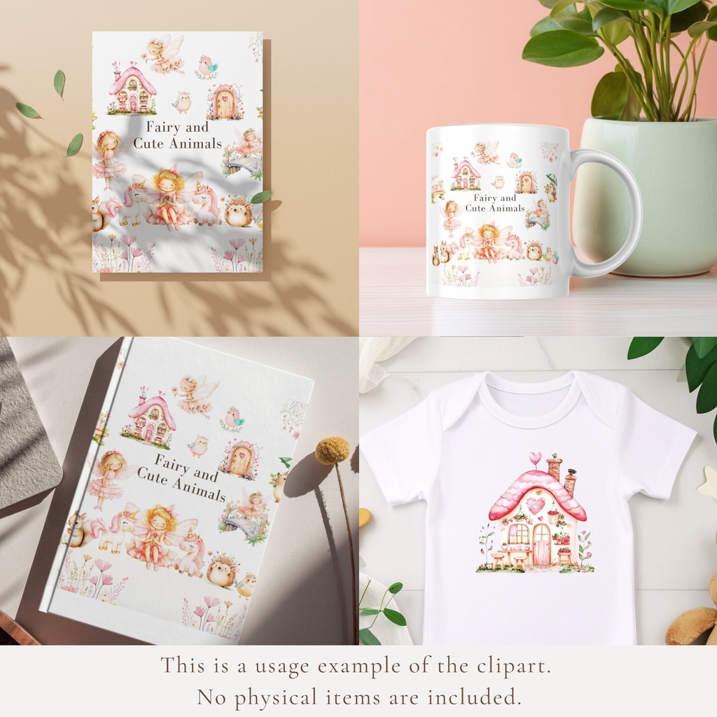 妖精の庭のイラスト素材:Fairy Garden Woodland Animals