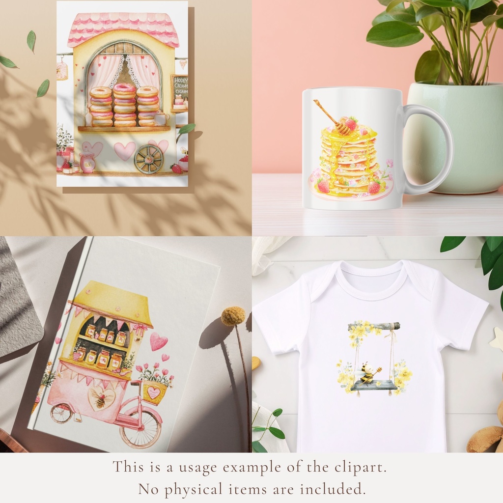 みつばちのマーケット:Honey Bee Clipart イラスト素材