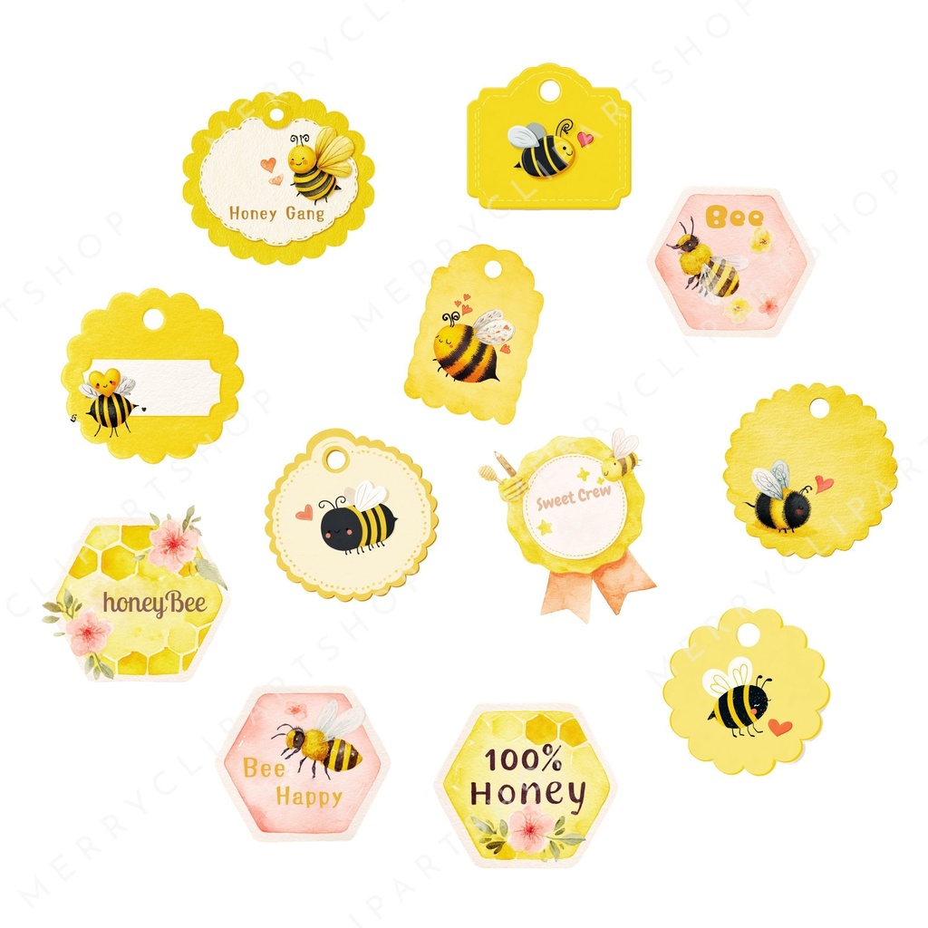 みつばちのマーケット:Honey Bee Clipart イラスト素材