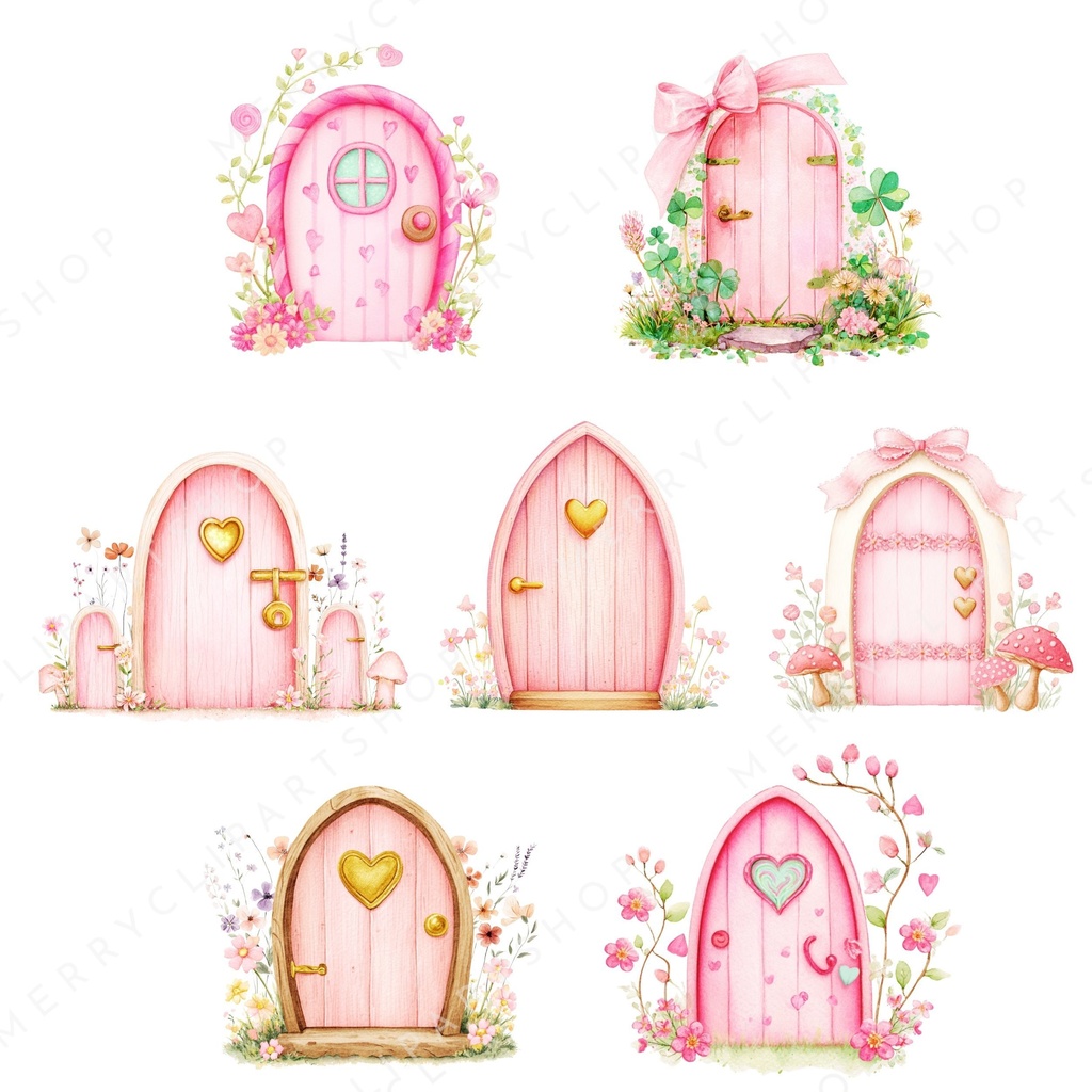 妖精のドア:Fairy Door Clipart イラスト素材