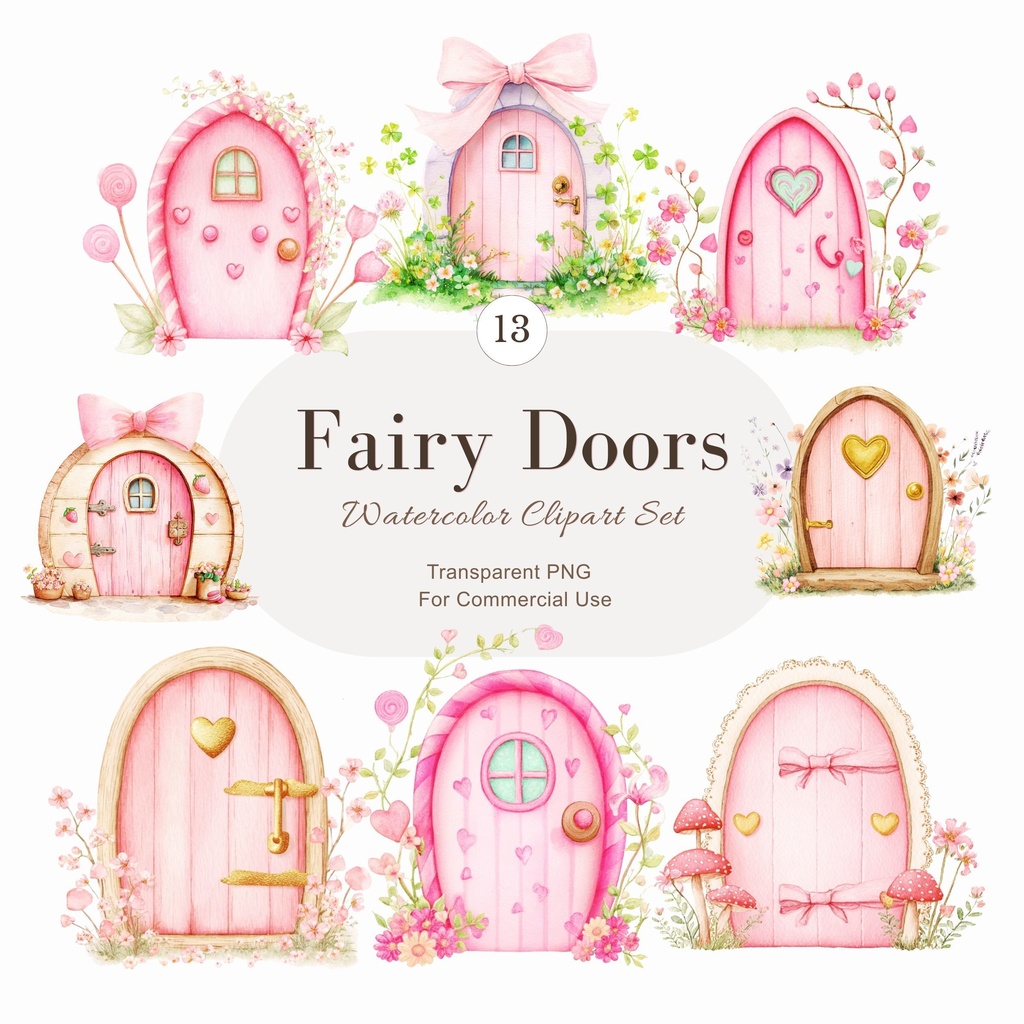 妖精のドア：Fairy Door Clipart　イラスト素材