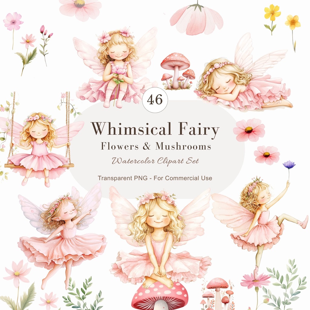 妖精の女の子のイラスト素材: Fairy Clipart