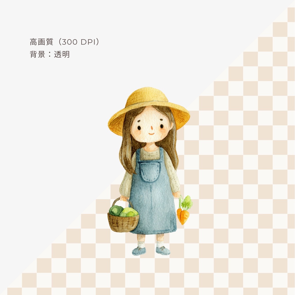 農場のかわいい動物とファーマーのイラストセット