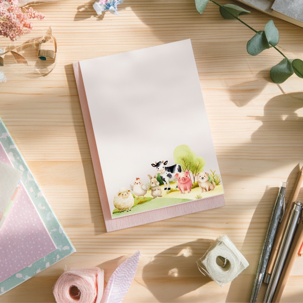 農場のかわいい動物とファーマーのイラストセット