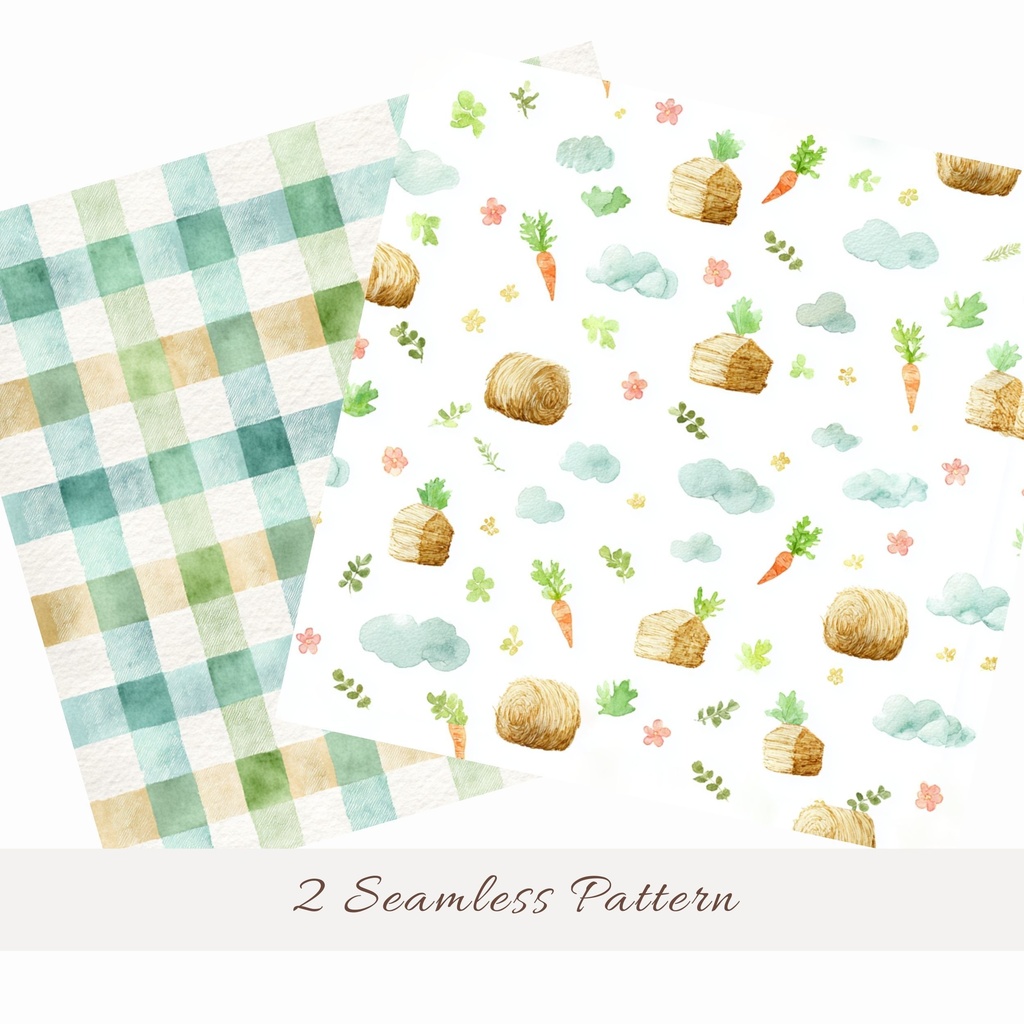 農場のかわいい動物とファーマーのイラストセット