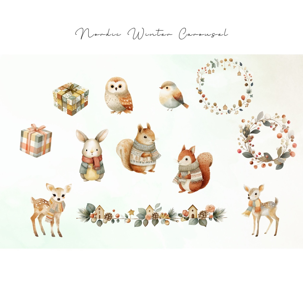 北欧風メリーゴーランド:イラスト素材