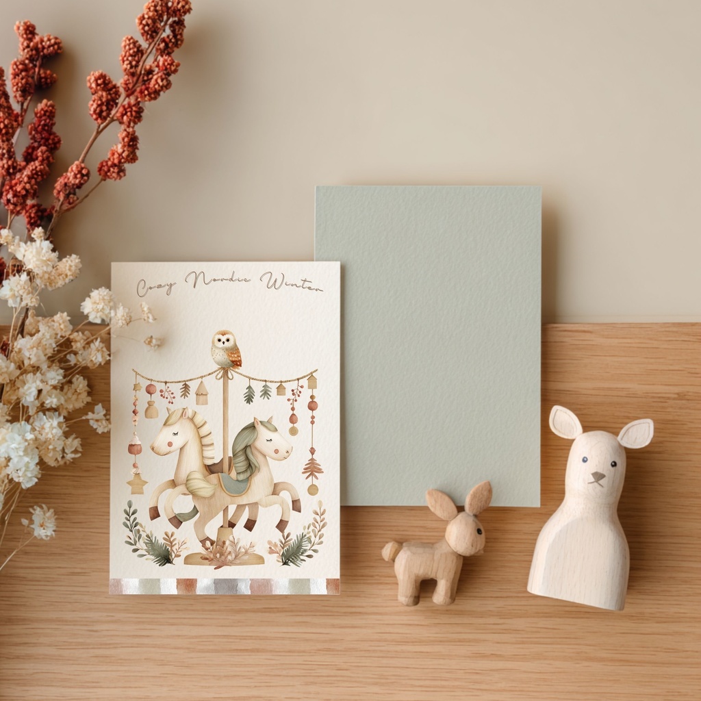 北欧風メリーゴーランド:イラスト素材