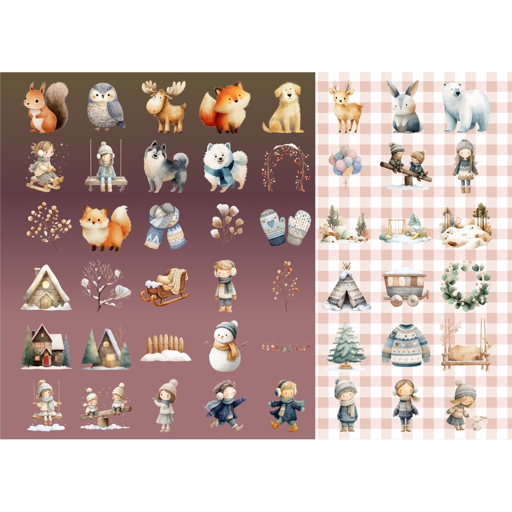 北欧のクリスマス:水彩イラスト